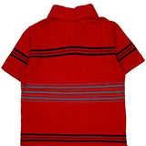 Age 4-5 Tommy Hilfiger Striped Polo Shirt - XS Red Cotton