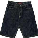 Risk Jean Contrast Stitch Denim Shorts - 36W 11L Green Cotton