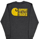 Support The Trades Carhartt Long Sleeve T-Shirt - Medium Gray Cotton