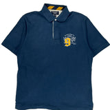 Number 9 Embroidery American Eagle Polo Shirt - Large Blue Cotton