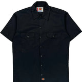 Dickies Short Sleeve Shirt - Medium Black Polyester Blend