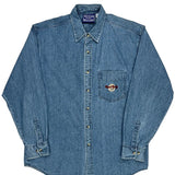 Hard Rock Cafe Logo Hard Rock Cafe Denim Shirt - Large Blue Cotton