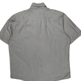 Dickies Striped Short Sleeve Shirt - Large Gray Cotton