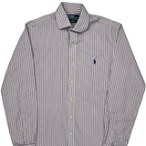 Polo By Ralph Lauren Striped Shirt - Medium White Cotton