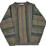 Unbranded Striped Sweater - Medium Brown Cotton Blend
