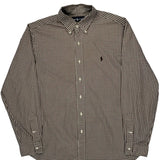 Ralph Lauren Checked Shirt - Large Brown Cotton