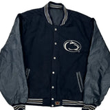 Penn State Jh Designs College Varsity Jacket - XL Navy Leather