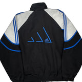 Adidas Striped Track Jacket - Large Blue Polyester