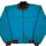 Tex Tan Unbranded Bomber Jacket - Large Blue Cotton