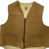 1980S Carhartt Gilet - 2XL Brown Cotton