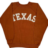 80S Texas Discus College Sweatshirt - XL Orange Cotton Blend