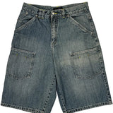 Sean John Cargo Denim Shorts - 28W 11L Light Wash Cotton