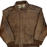 Unbranded Bomber Leather Jacket - Large Brown Leather