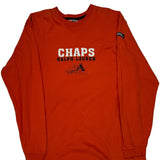 Chaps Ralph Lauren Graphic Long Sleeve T-Shirt - Large Orange Cotton