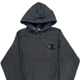 Reverse Weave Champion Spellout Hoodie - Small Black Cotton