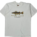 Michigan Fruit Of The Loom Graphic T-Shirt - Large White Cotton