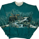 Au Graphic Sweatshirt - Large Green Cotton
