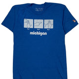 Michigan Unbranded Single Stitch T-Shirt - Medium Blue Cotton Blend