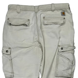 Carhartt Cargo Trousers - 34W 30L Cream Cotton