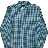 Armani Exchange Checked Shirt - Medium Blue Cotton