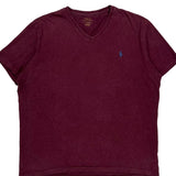 Polo By Ralph Lauren T-Shirt - Large Burgundy Cotton