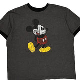 Mickey Mouse Disney Cartoon T-Shirt - XL Gray Cotton