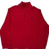 Polo By Ralph Lauren 1/4 Zip - 2XL Red Cotton