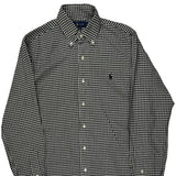 Classic Fit Ralph Lauren Checked Shirt - Small Black & White Cotton