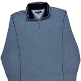 Tommy Hilfiger 1/4 Zip - Large Blue Cotton