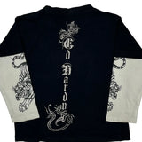 Age 3-4 Ed Hardy Graphic Long Sleeve T-Shirt - XS Black Cotton