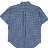 Ralph Lauren Checked Short Sleeve Shirt - Large Blue Cotton
