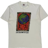 Earth Day Fruit Of The Loom Graphic T-Shirt - Large White Cotton