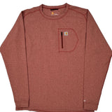 Carhartt Long Sleeve T-Shirt - 2XL Red Polyester