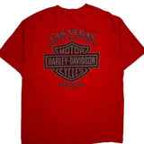 Las Vegas Harley Davidson Graphic T-Shirt - Large Red Cotton