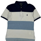 Age 8 Polo By Ralph Lauren Striped Polo Shirt - Small Blue Cotton