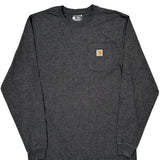 Carhartt Long Sleeve T-Shirt - Large Gray Cotton
