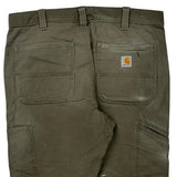 Carhartt Double Knee Cargo Pants - 36W 29L Green Cotton