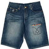 Flags Eight 732 Baggy Denim Shorts - 38W 15L Blue Cotton