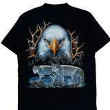 Rock Eagle Single Stitch T-Shirt - Large Black Cotton