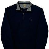 Polo By Ralph Lauren 1/4 Zip - Large Navy Cotton