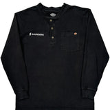 Saunders Logo Dickies Long Sleeve T-Shirt - Medium Black Cotton