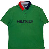 Tommy Hilfiger Spellout Polo Shirt - XL Navy Cotton