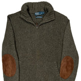 Polo By Ralph Lauren Zip Up - Large Gray Cotton Blend