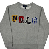 Age 10-12 Polo By Ralph Lauren Spellout Sweatshirt - Medium Gray Cotton