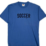 Made In USA Soccer Nike Graphic T-Shirt - Large Blue Cotton
