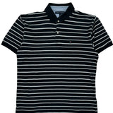 Tommy Hilfiger Striped Polo Shirt - XL White Cotton