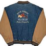 Buck Ranch Dunbrooke Graphic Varsity Jacket - XL Blue Denim