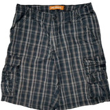 Lee Checked Cargo Shorts - 32W 10L Gray Cotton