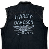 Motorcycles Harley Davidson Graphic Denim Gilet - 2XL Black Cotton