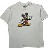Mickey Mouse Disney Cartoon T-Shirt - Large White Cotton